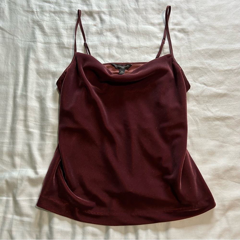 NWOT Banana Republic mauve velvet tank top size XS